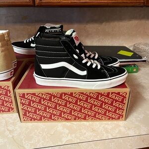 Vans Black & White High Top Skate Sneakers
